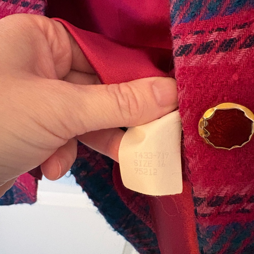 Vintage Pendleton virgin Wool Blazer Jacket 16 Maximalist Plaid old money preppy - Picture 3 of 4
